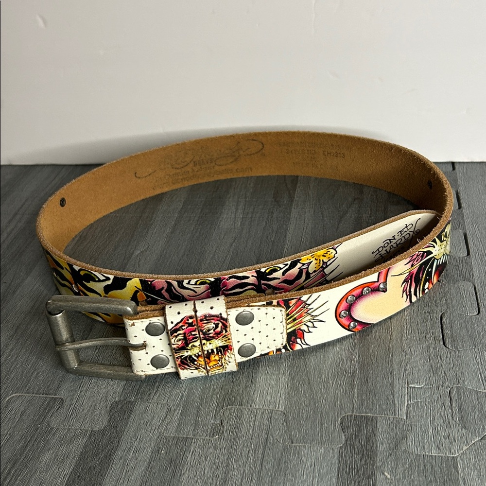 Ed Hardy Multicolor Graphic Belt